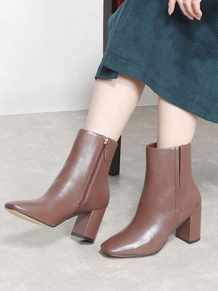 Cole Haan Brown Square Toe Block Heel Grand 360 Christy Ankle Boots